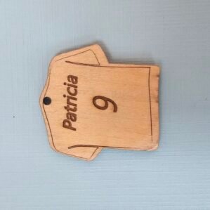 Porte-clés Supporter Football – Maillot gravé en bois – Cadeau fan foot