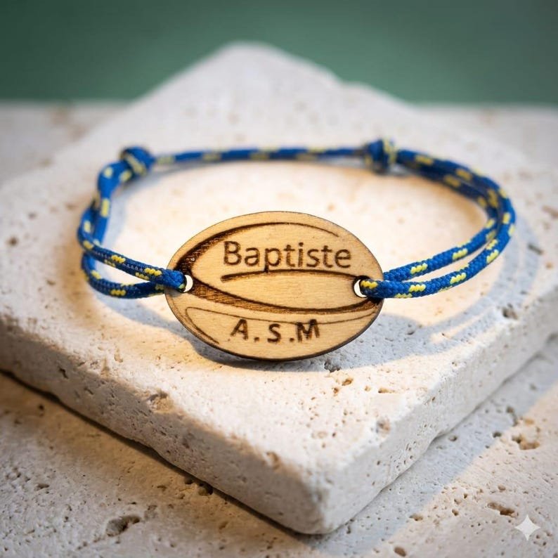 Bracelet rugby ASM jaune bleu