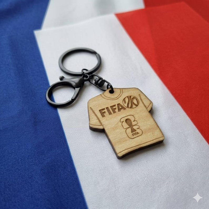 Porte-clés Coupe du Monde 2026 maillot bois