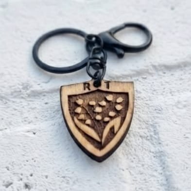 Porte-clé Bois Gravé Rugby Supporter – Équipe au Choix – Image 3