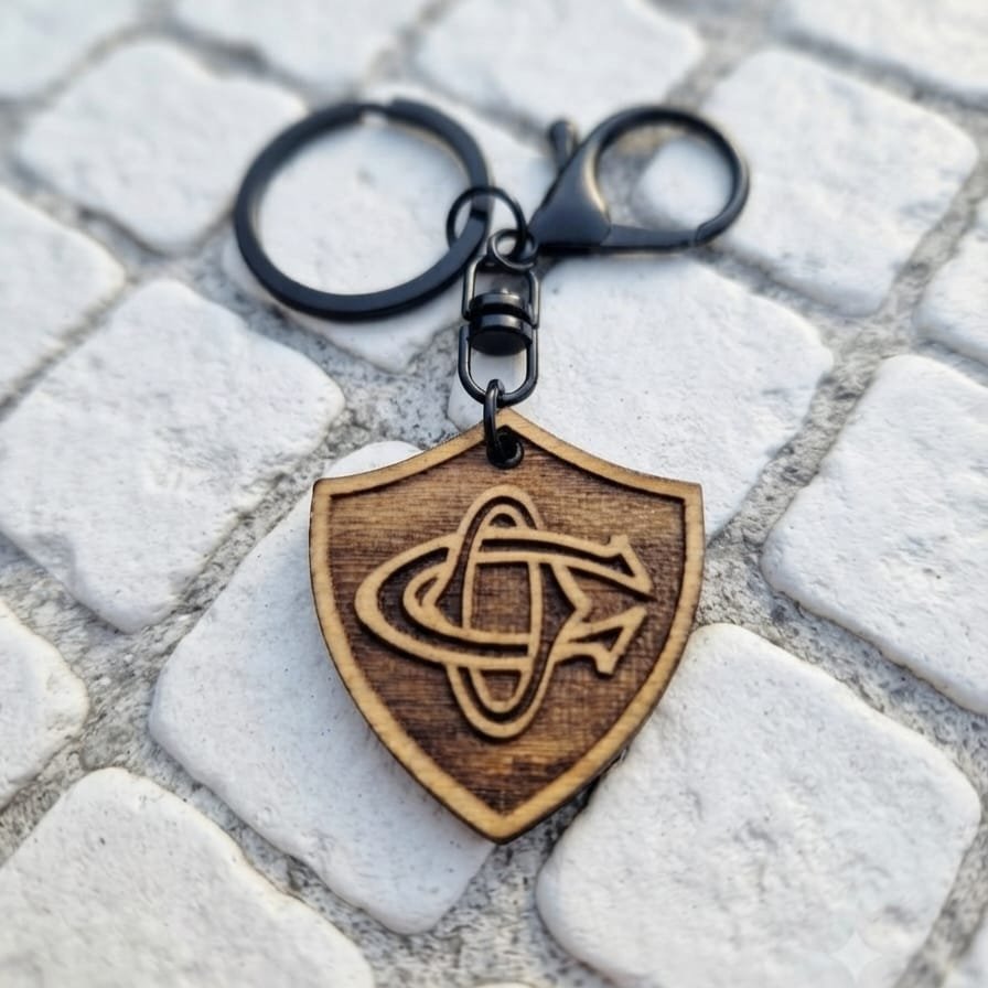 Porte-clé Bois Gravé Rugby Supporter – Équipe au Choix – Image 5