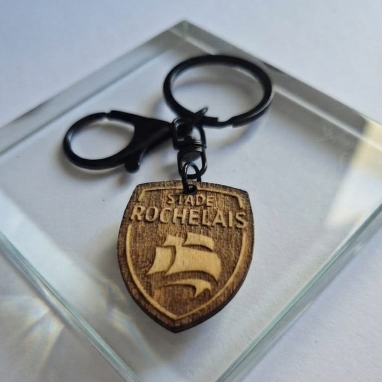 Porte-clé Bois Gravé Rugby Supporter – Équipe au Choix – Image 6