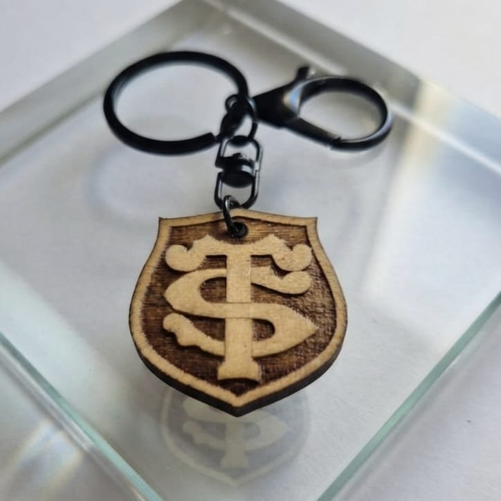 Porte-clé Bois Gravé Rugby Supporter – Équipe au Choix – Image 7