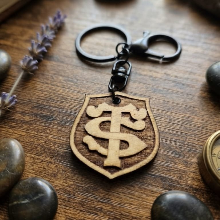 Porte-clé Bois Gravé Rugby Supporter – Équipe au Choix – Image 9