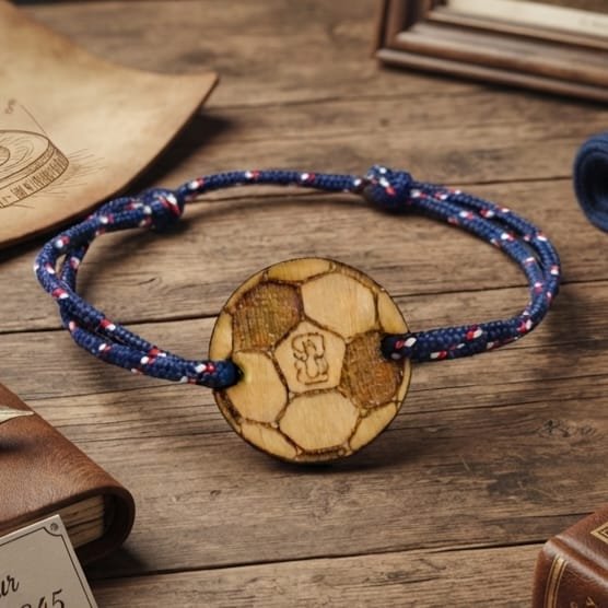 bracelet foot bois gravé coupe du monde Perlecatalane