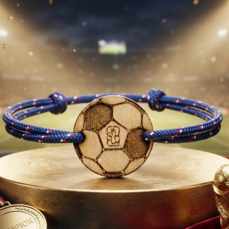 bracelet foot bois gravé coupe du monde Perlecatalane